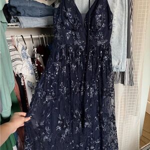 Chic Midnight Blue Sequin Dress